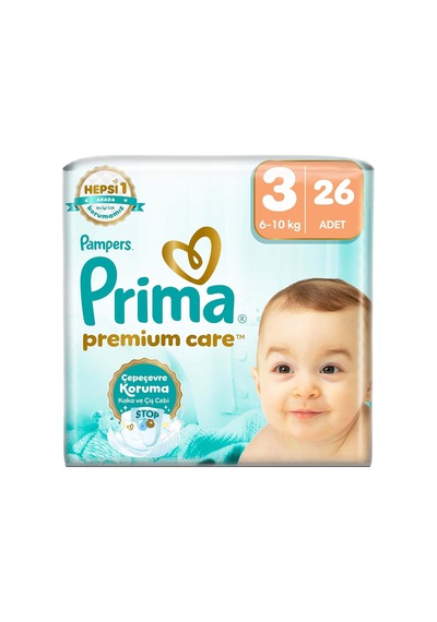 Bebek Bezi Premium Care 3 Numara 26 Adet