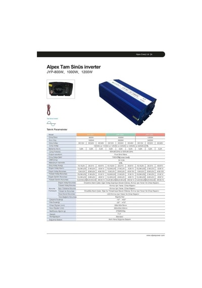 Alpex 1000w 12v Tam Sinüs İnverter