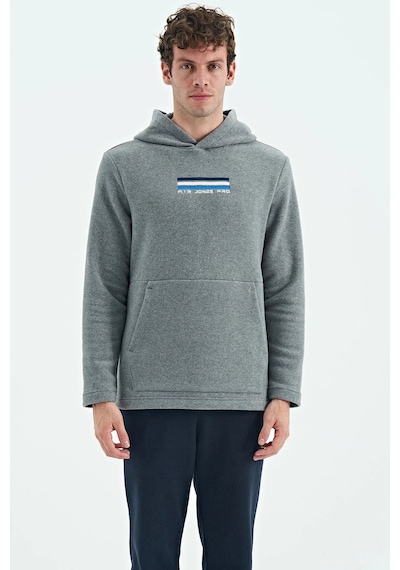Tommy Life Erkek Kapşonlu Sweat Antrasit Art-88301 Antrasit