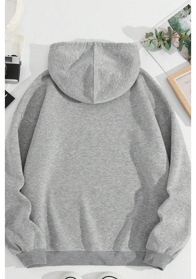 Uyguntarz Unisex The 1997 Travel Baskılı Sweatshirt Gri