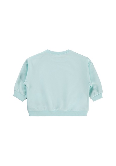 Civil Baby Civil Basic Kalp Etiketli 6-18 Ay Sweatshirt - Yeşil Su Yeşili