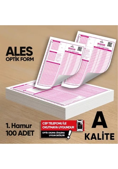 Ales Deneme Sınavları İçin 100 Adet 80.gr Optik Form