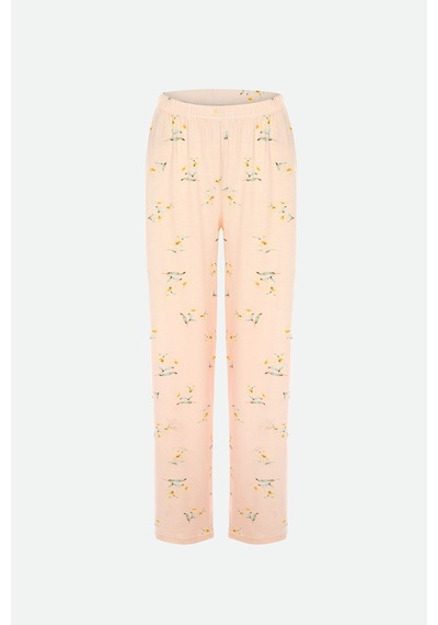 Kadın Viskon Yaka Dantel Lastik Detaylı V Yaka Kısa Kollu Pijama Takımı Kk30118 Ekru