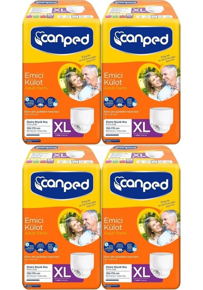 Canped Emici Külot Yetişkin Hasta Bezi XL 4 x 7'li