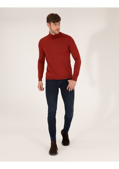 Pierre Cardin Kiremit Slim Fit Balıkçı Yaka Yün Karışımlı Basic Triko Kazak 50257302-vr031 Pierre Cardin Kiremit Slim Fit Balıkçı Yaka Yün Karışımlı Basic Triko Kazak 50257302-vr031