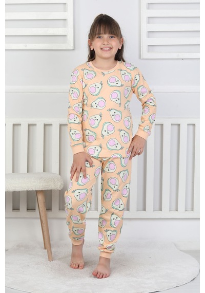 Cute Avocado Desenli Kız Çocuk Pijama Takımı SOMON