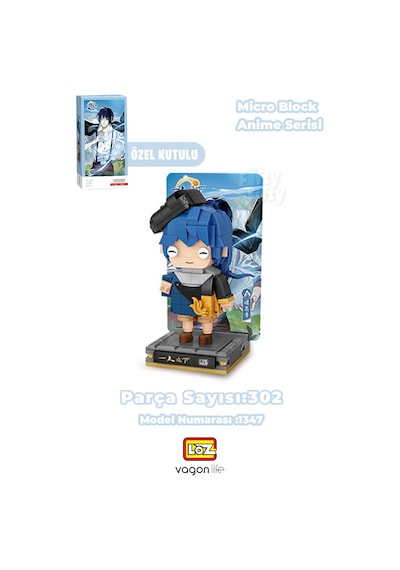 Loz Micro Anime Serisi 1347 Modeli 302 Parça Dekoratif Oyuncak Yapım Seti Yapı Blok Fflz-1347