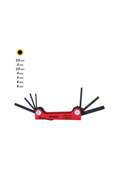 Çakı Alyan Seti, 7 Parça, Katlanabilir Anahtarlık Tipi, Isıl İşlem Görmüş, Krom Vanadyum Çelik, Korozyon Dirençli, Ergonomik, Kompakt Ve Şık, Fonksiyonel El Aleti Hex