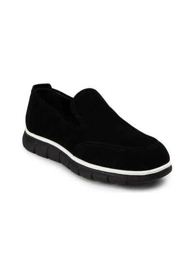 Deery Erkek Hakiki Süet Siyah Loafer Ayakkabı - 02044msyhe01