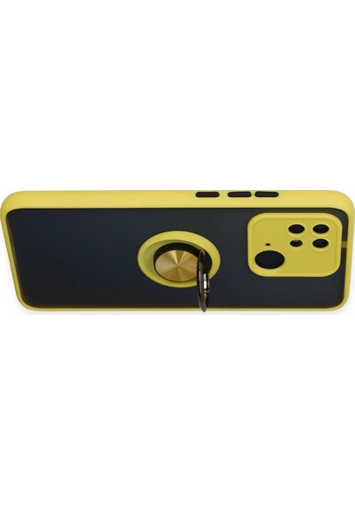 Newface Xiaomi Poco C40 Kılıf Montreal Yüzüklü Silikon Kapak Semeglbl - 87 - Sarı