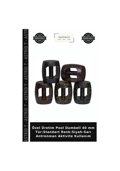 Özel Üretim Pool Dumbell 40 Mm Tür:standart Renk:siyah-sarı Antrenman Aktivite Kullanım Siyah - Sarı
