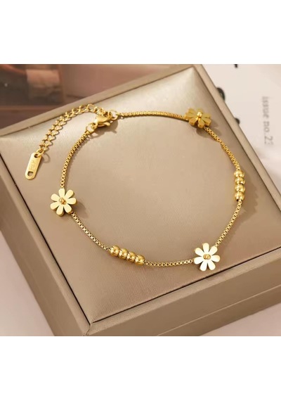 Çiçek Gold Çelik Bileklik Sns098 Gold