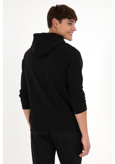 U.S. Polo Assn. Erkek Kapüşonlu Siyah Basic Şardonlu Sweatshirt 50295176-VR046 U.S. Polo Assn. Erkek Kapüşonlu Siyah Basic Şardonlu Sweatshirt 50295176-VR046