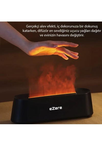 Kumandalı Alev Efektli Hava Nemlendirme Cihazı Çocuk Bebek Odaları Yaşlılar İçin Nemlendirici