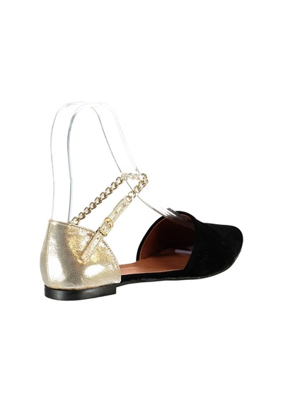 Fox Shoes Siyah/dore Kadın Babet B726024402 Siyah - Altın
