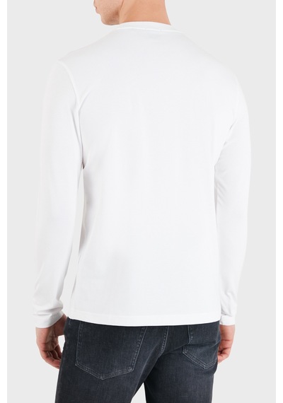 Boss Logolu Regular Fit Bisiklet Yaka Uzun Kollu Sweat Erkek Sweat 50506365 100 Beyaz