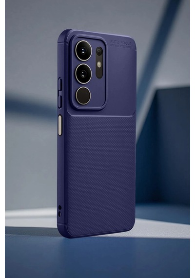 Vivo Y29 4g Uyumlu Kılıf Karbon Tasarım Kamera Korumalı Silikon Telefon Kılıfı Kapak Lacivert