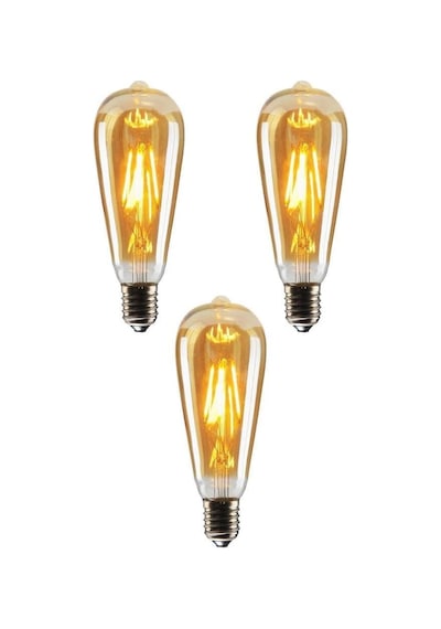4w Dim Rustik Led Ampul Sarı Işık Armut Edison Ampul 3 Adet Standart