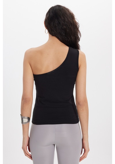 Tudors Kadın Slim Fit Dar Kesim Pamuklu Kolsuz Siyah Crop Atlet-50682