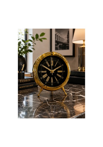 Sleep Nova Gold Vintage Roma Rakamlı Dekoratif Masa Saati Altın