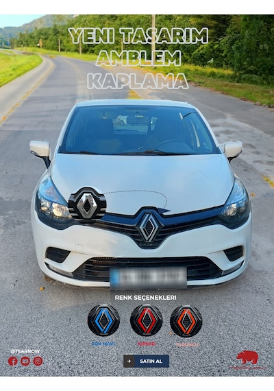 Renault Clio 4 2012-2018 Yeni Tasarım Amblem Sticker - Siyah