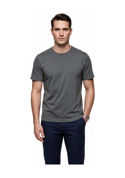 Jsco Erkek Bisiklet Yaka Rahat Kesim Pamuklu Kısa Kollu Basic T-shirt Js2674 Haki