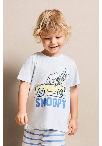 Defacto Snoopy Desenli 2li Pijama Takımı Erkek Bebek H3501a526smbe61 Mavi-be61
