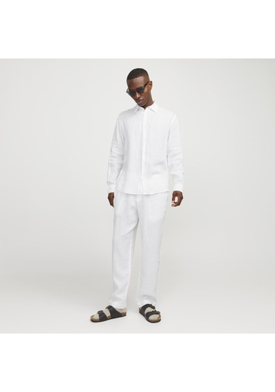 Jack & Jones Erkek Loose Fit Keten Pantalon - Karl - 12253120 Bright White