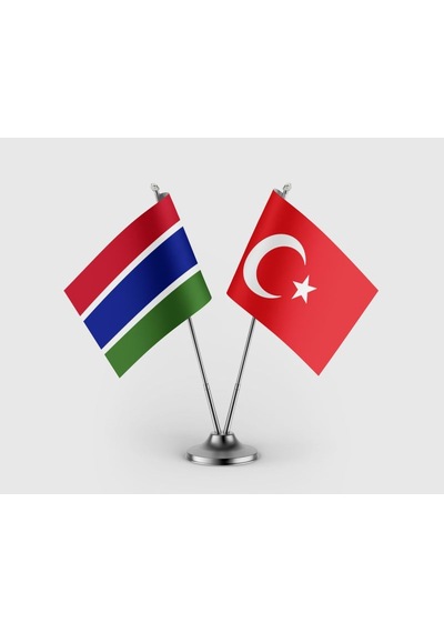 Gambiya Ve Türkiye Bayrağı İkili Saten Masa Bayrağı Takımı Diğer
