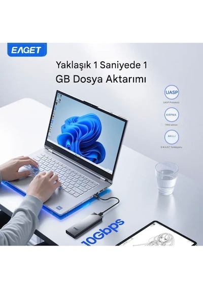 Eaget Se630d M2 Nvme+sata Muhafaza Kutusu Çift Protokol Ce Lisanslı 2280/2260/2242/2230/ 10gbps 3.2 Yüksek Hızlı Son Nesil Teknoloji Metal Sağlam Şık Tasarım