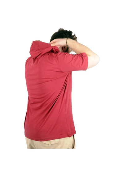 Mode Xl Büyük Beden Oversize Tshirt Kapşon Basic 21115 Bordo 001