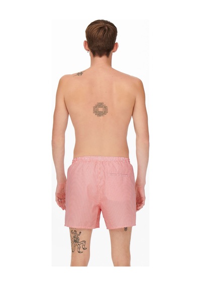 Only & Sons Erkek Onsted Çizgili Deniz Şortu 22021841 Pembe