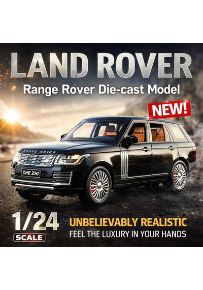 Range Rover Sport Diecast Metal Araba Kapıları-kaput-bagaj Açılır Işıklı Model Araba Siyah Renk