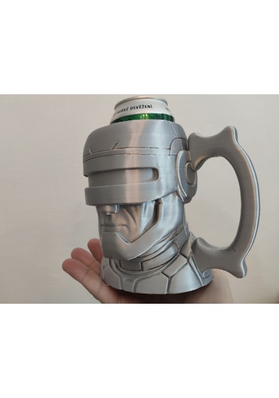 Robocop Tasarımlı Kutu İçecek Tutucu - Dekoratif Bardak Ve Hediyelik Figür