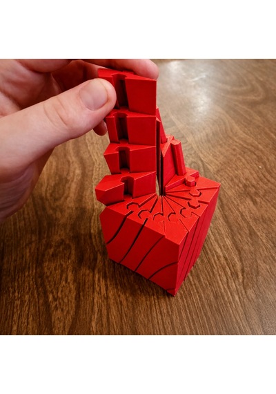 3d Baskı Twisting Küp - Mekanik Dönen Bulmaca Küpü-kırmızı