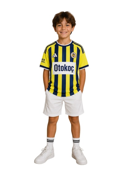 Fenerium Fenerbahçe Lisanslı 26/27 Sezon Sarı-lacivert Çocuk Forma Uv Kutu Sarı - Beyaz