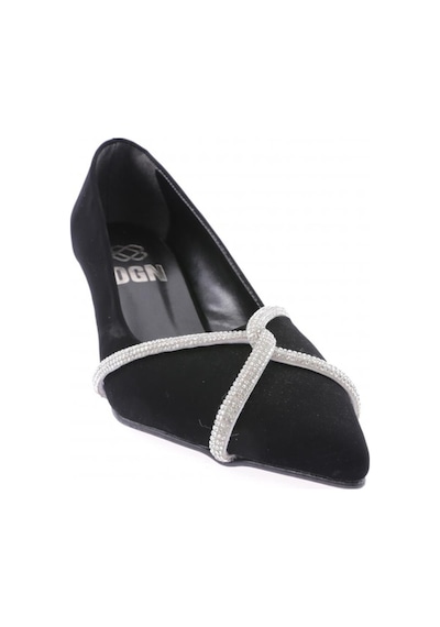 Dgn Fb-46-23y Kadin Silver Taşli Bantli Topuklu Ayakkabi FB-46-1563-R1700 Siyah Velvet
