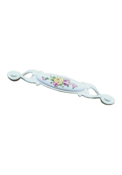 Miray 96 Mm Metal Krem Kasa Beyaz Sarı Gül Desenli / 5 Adet Krem
