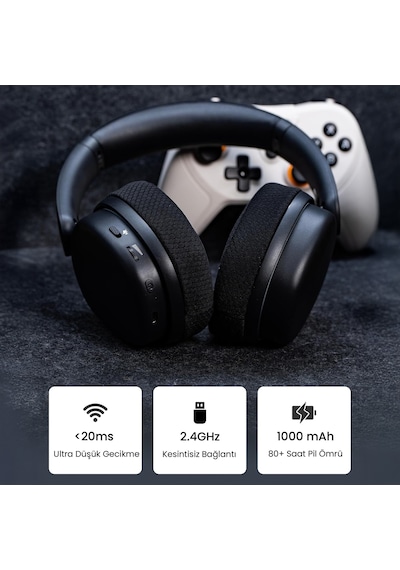 Aula G7 Pro Tri Mode Kablosuz Rgb Gaming Mikrofonlu Oyuncu Kulaklığı 7.1 Surround Ses 40mm Driver Düşük Gecikme E-spor Kulaklık Siyah