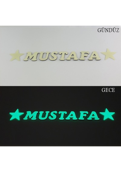 Fosforlu 7 Harf + 2 Yıldız Veya Kalp