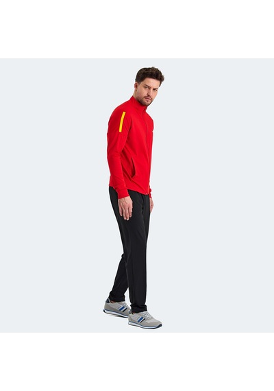 Slazenger RARELY Erkek Fermuarlı Dik Yaka Cepli Kırmızı Eşofman Takımı