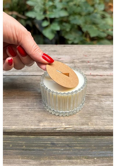 Mum Toz Kapakları 53mm Çap 20mm X 2 Mm Ahşap Fitil Boşluğu 50 Adet Kraft