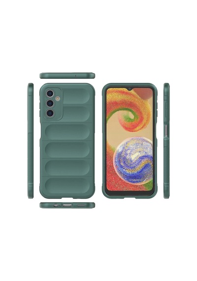 Samsung Uyumlu Galaxy A14 4g Kılıf Optimum Silikon Koyu Yeşil