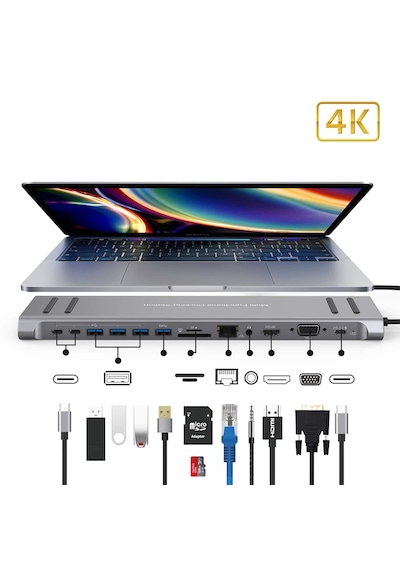 Ultratekno 14 İn 1 Stand Özellikli Type-c Hub Port İstasyonu