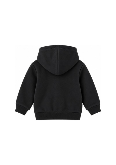 Luess Çocuk Kapüşonlu Fermuarlı Sweatshirt Siyah