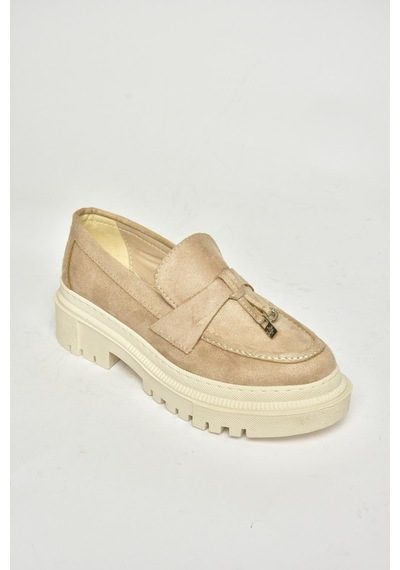 Fox Shoes T294882202 Bej Süet Makosen Kadın Ayakkabı Bej