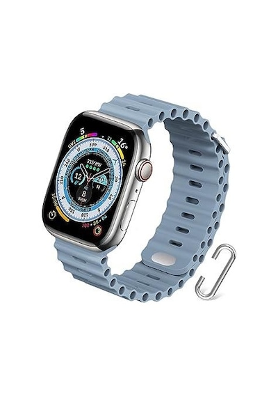 Apple Uyumlu Watch 42mm 44mm 45mm 49mm 1/2/3/4/5/6/se/7/8/ultra Akıllı Saat Ocean Kordon Ve Kayışı Açık Mavi