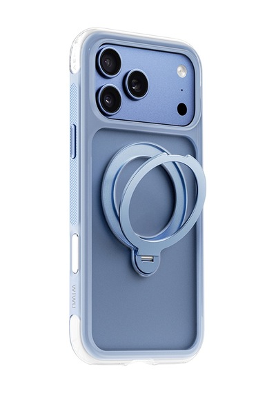 Apple iPhone Uyumlu 18 Pro Kılıf Wiwu As-203 Aeroshield Ultra Serisi M-safeli Airbag Standlı Kapak Açık Mavi
