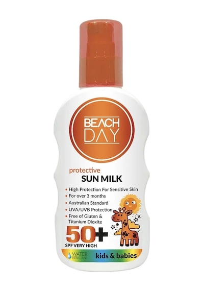 Beach Day Bebek ve Çocuklar için Yüksek Koruyucu Güneş Sütü Spf 50+ 150 ML
