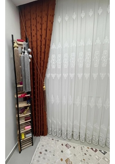 Nivemeshome 4528 Asel 1/3 Pileli Tül Perde Apm Ekru